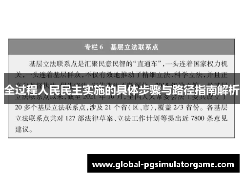 全过程人民民主实施的具体步骤与路径指南解析